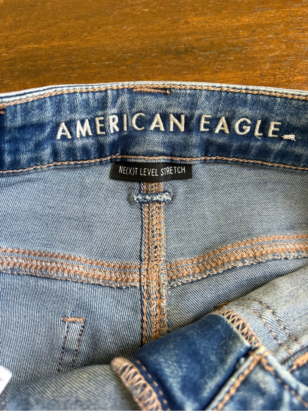 American Eagle Jeans Womens Sz 2 Blue Super Hi Rise Flare Stretch Trouser - Picture 4 of 10